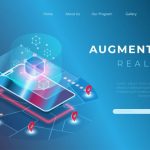 Illustration of augmented reality with future technological concepts in isometric style _ Premium Vector